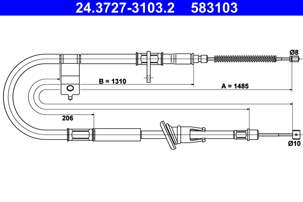 Handremkabel ATE 24.3727-3103.2