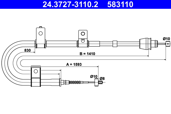 Handremkabel ATE 24.3727-3110.2
