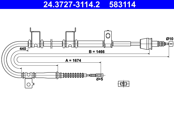 Handremkabel ATE 24.3727-3114.2