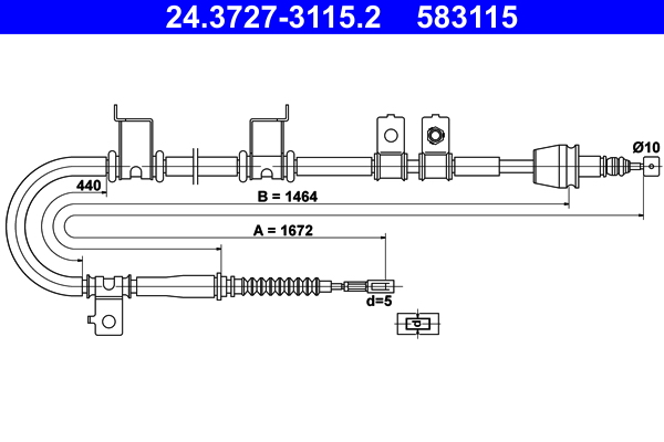 Handremkabel ATE 24.3727-3115.2