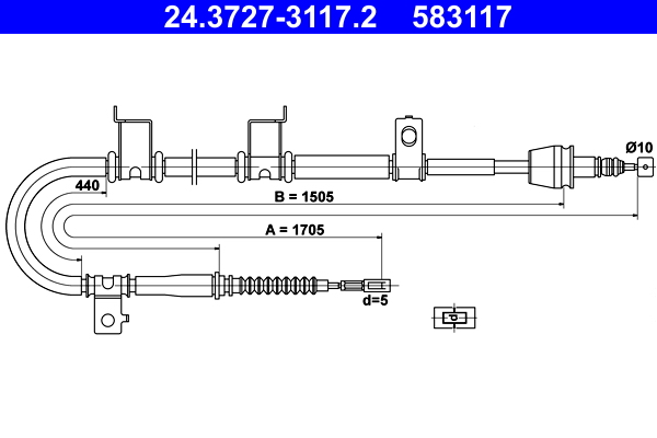 Handremkabel ATE 24.3727-3117.2