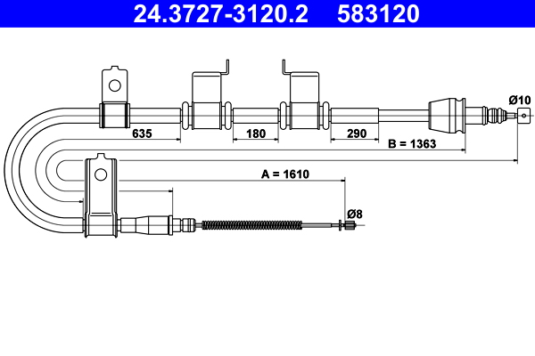 Handremkabel ATE 24.3727-3120.2