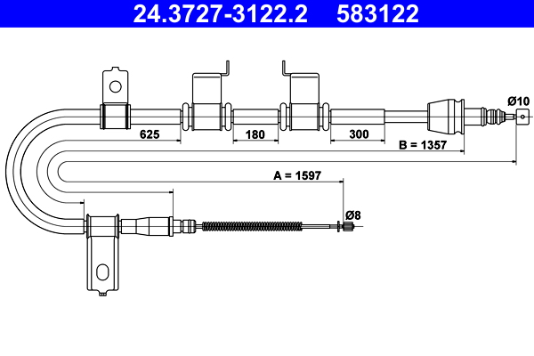 Handremkabel ATE 24.3727-3122.2