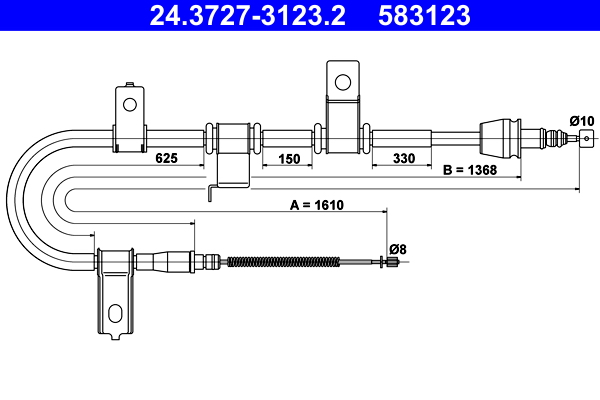 Handremkabel ATE 24.3727-3123.2