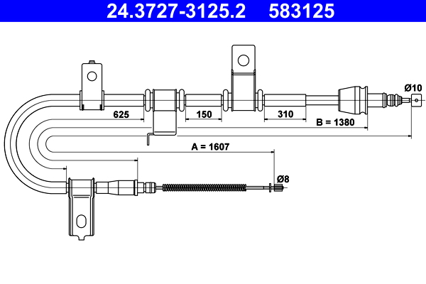 Handremkabel ATE 24.3727-3125.2