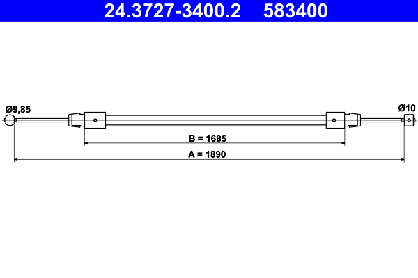 Handremkabel ATE 24.3727-3400.2