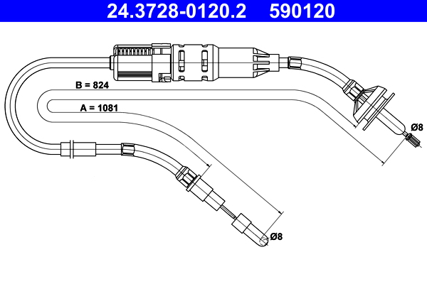 Koppelingskabel ATE 24.3728-0120.2