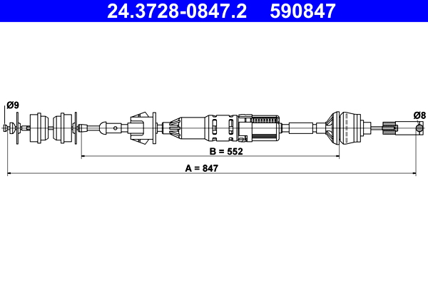 Koppelingskabel ATE 24.3728-0847.2