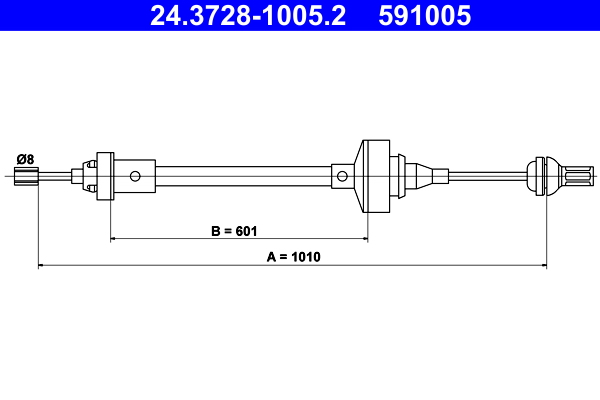 Koppelingskabel ATE 24.3728-1005.2