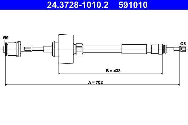 Koppelingskabel ATE 24.3728-1010.2