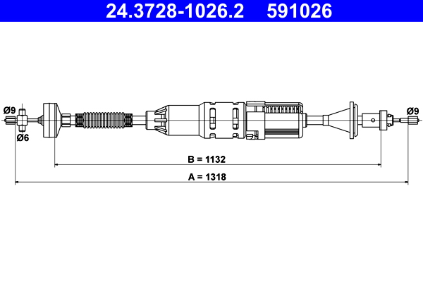 Koppelingskabel ATE 24.3728-1026.2