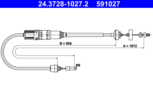 Koppelingskabel ATE 24.3728-1027.2