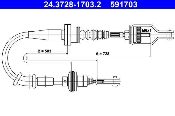 Koppelingskabel ATE 24.3728-1703.2