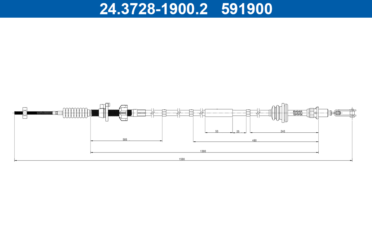 Koppelingskabel ATE 24.3728-1900.2