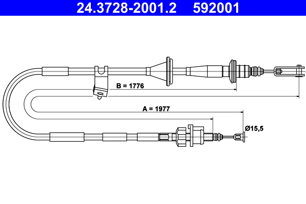 Koppelingskabel ATE 24.3728-2001.2