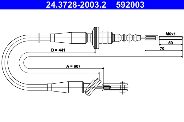 Koppelingskabel ATE 24.3728-2003.2