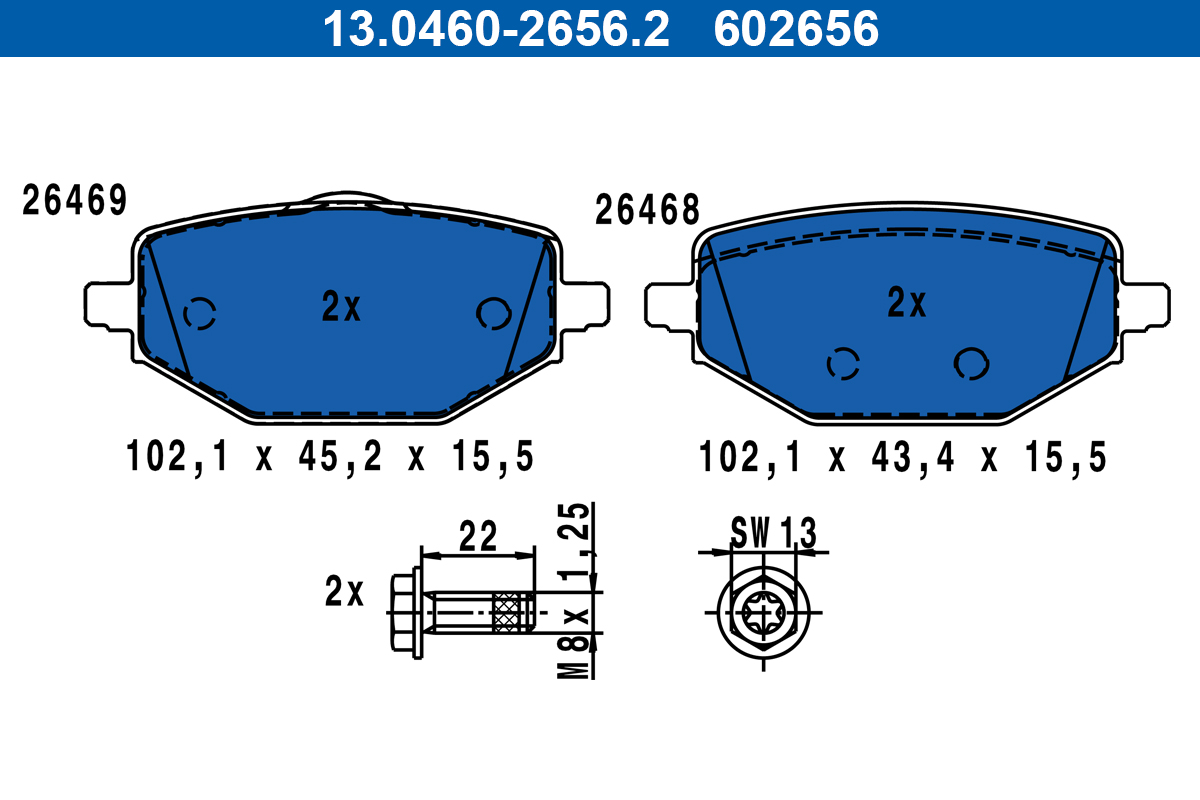 Remblokset ATE 13.0460-2656.2