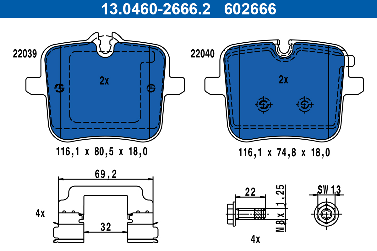 Remblokset ATE 13.0460-2666.2