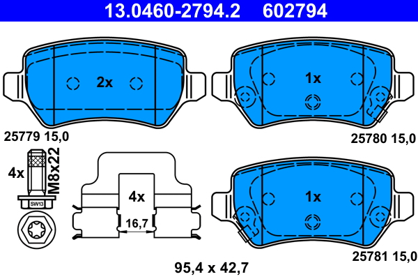 Remblokset ATE 13.0460-2794.2