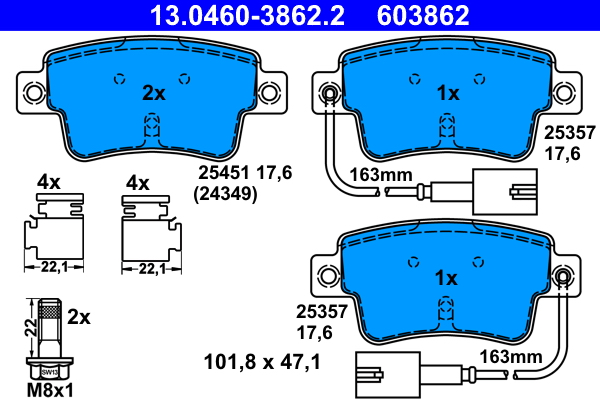 Remblokset ATE 13.0460-3862.2