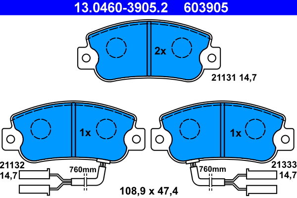 Remblokset ATE 13.0460-3905.2