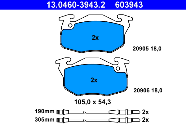 ATE Remblokset 13.0460-3943.2