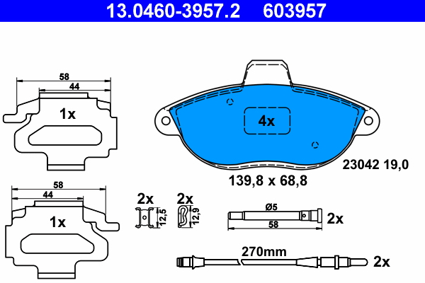 ATE Remblokset 13.0460-3957.2