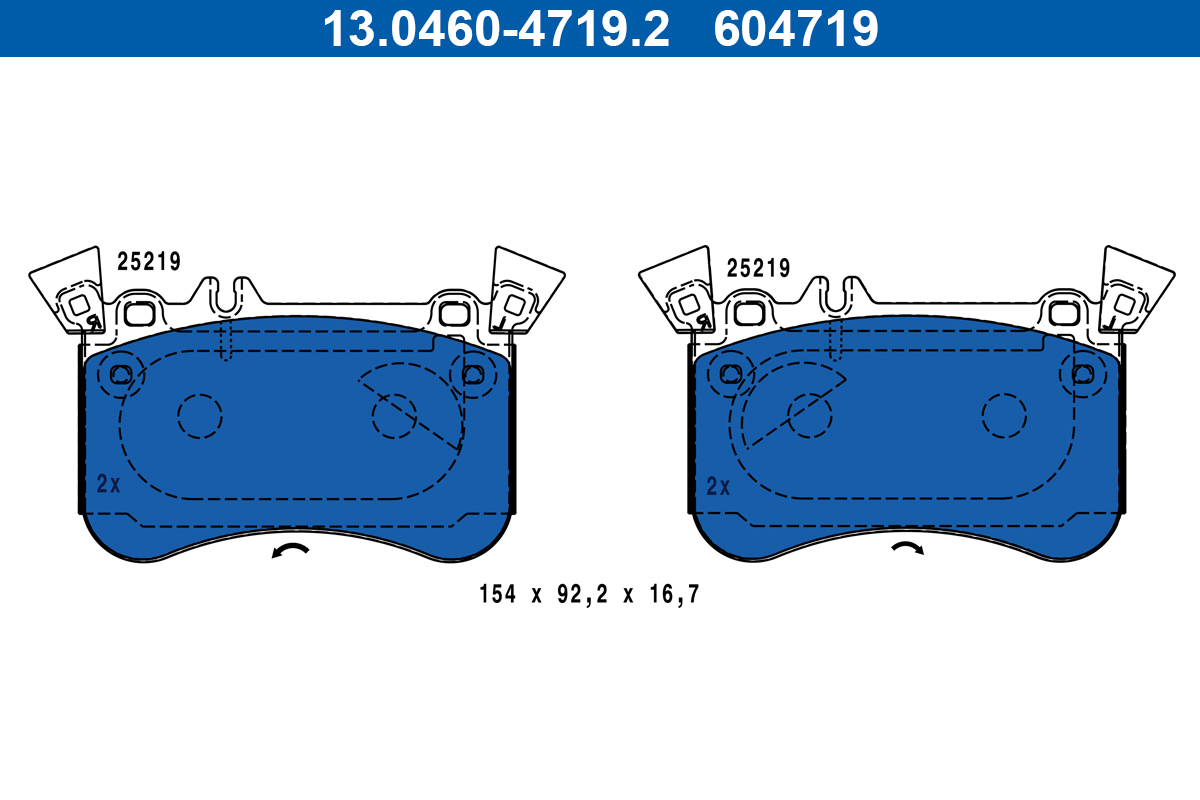 Remblokkenset, schijfrem ATE 13.0460-4719.2