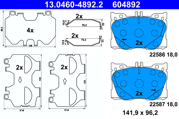 ATE Remblokset 13.0460-4892.2