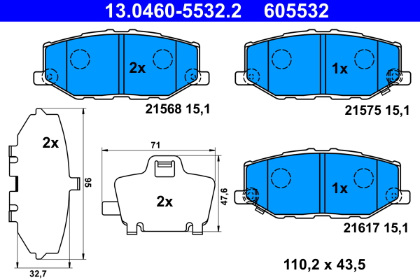 Remblokset ATE 13.0460-5532.2