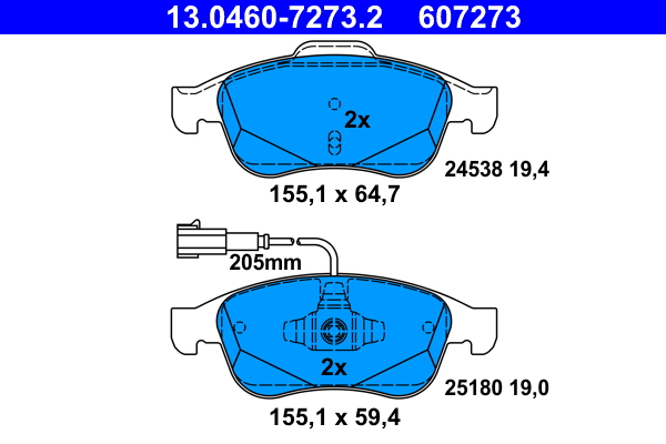 ATE Remblokset 13.0460-7273.2