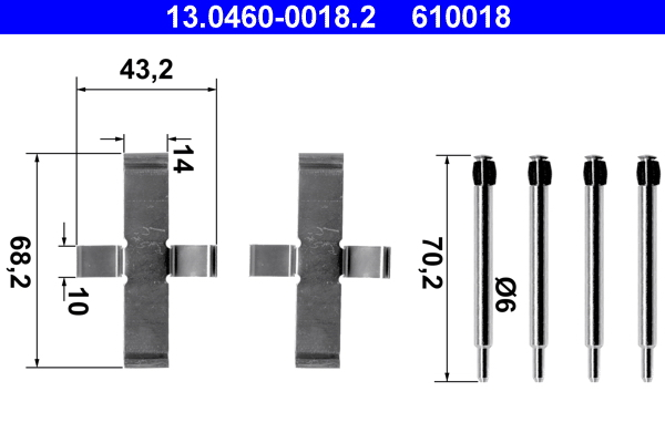 Rem montageset ATE 13.0460-0018.2