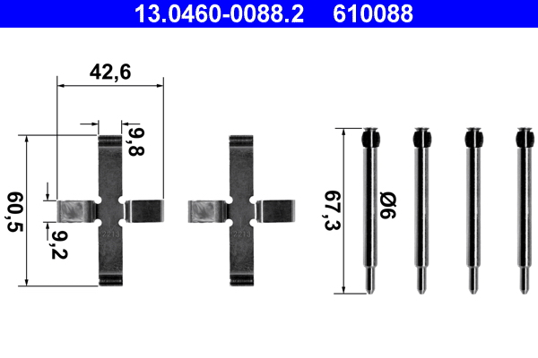 Rem montageset ATE 13.0460-0088.2