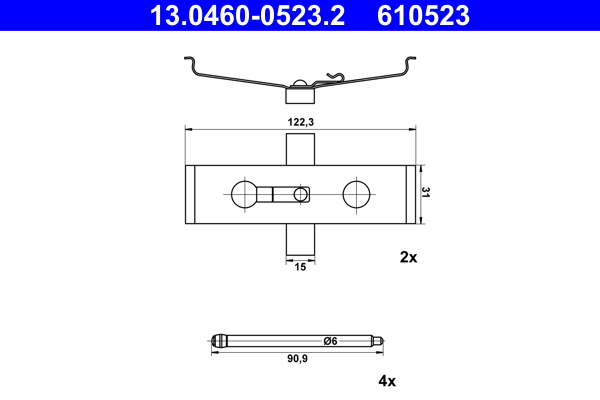 ATE Rem montageset 13.0460-0523.2