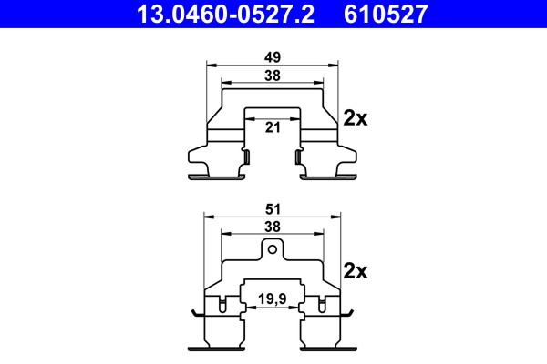 Rem montageset ATE 13.0460-0527.2