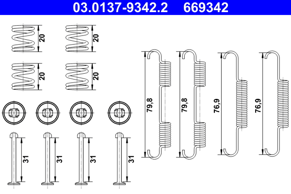 ATE Rem montageset 03.0137-9342.2