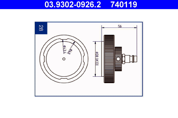 Ontluchtingsaansluiting ATE 03.9302-0926.2