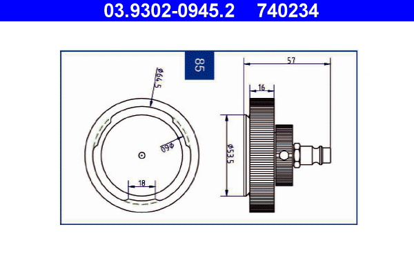 Ontluchtingsaansluiting ATE 03.9302-0945.2