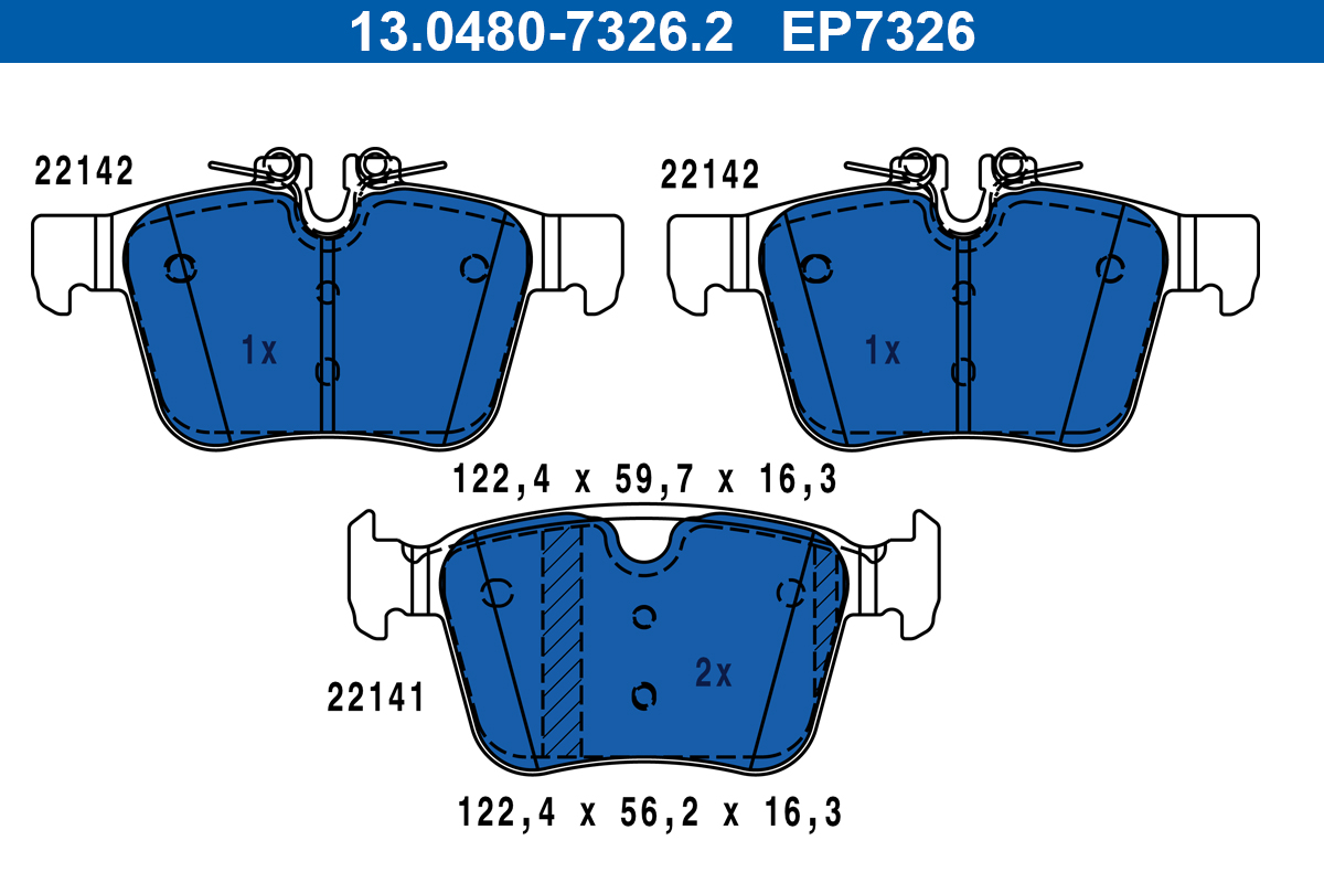 Remblokkenset, schijfrem ATE 13.0480-7326.2