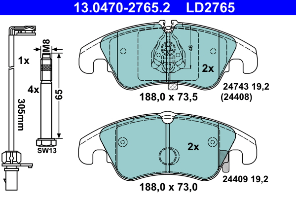 ATE Remblokset 13.0470-2765.2