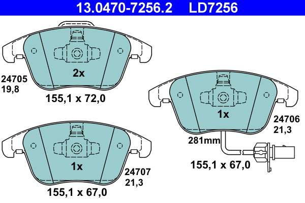 ATE Remblokset 13.0470-7256.2