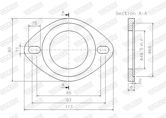 Walker Uitlaat montageset 80391