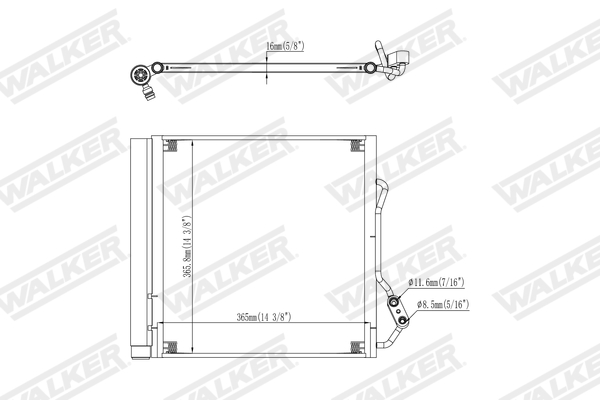 Condensor, airconditioning Walker WCD00465