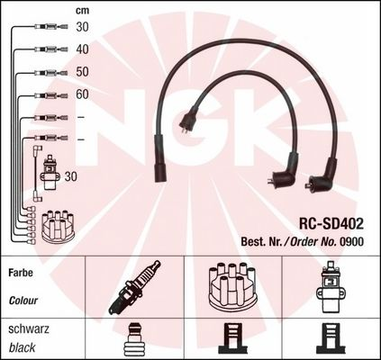 NGK Bougiekabelset 0900