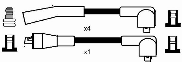NGK Bougiekabelset 0887