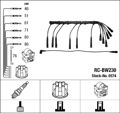 Bougiekabelset NGK 0574