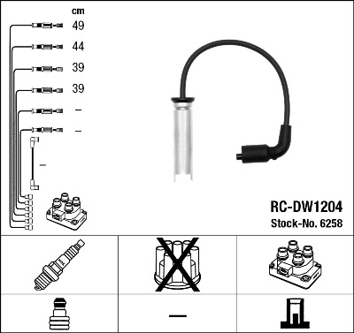 Bougiekabelset NGK 6258