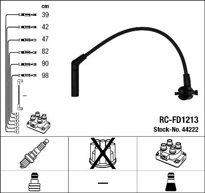 Bougiekabelset NGK 44222