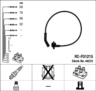 Bougiekabelset NGK 44233