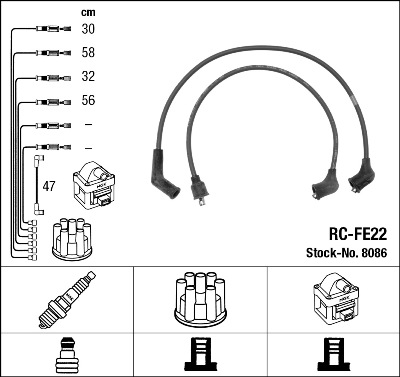 Bougiekabelset NGK 8086